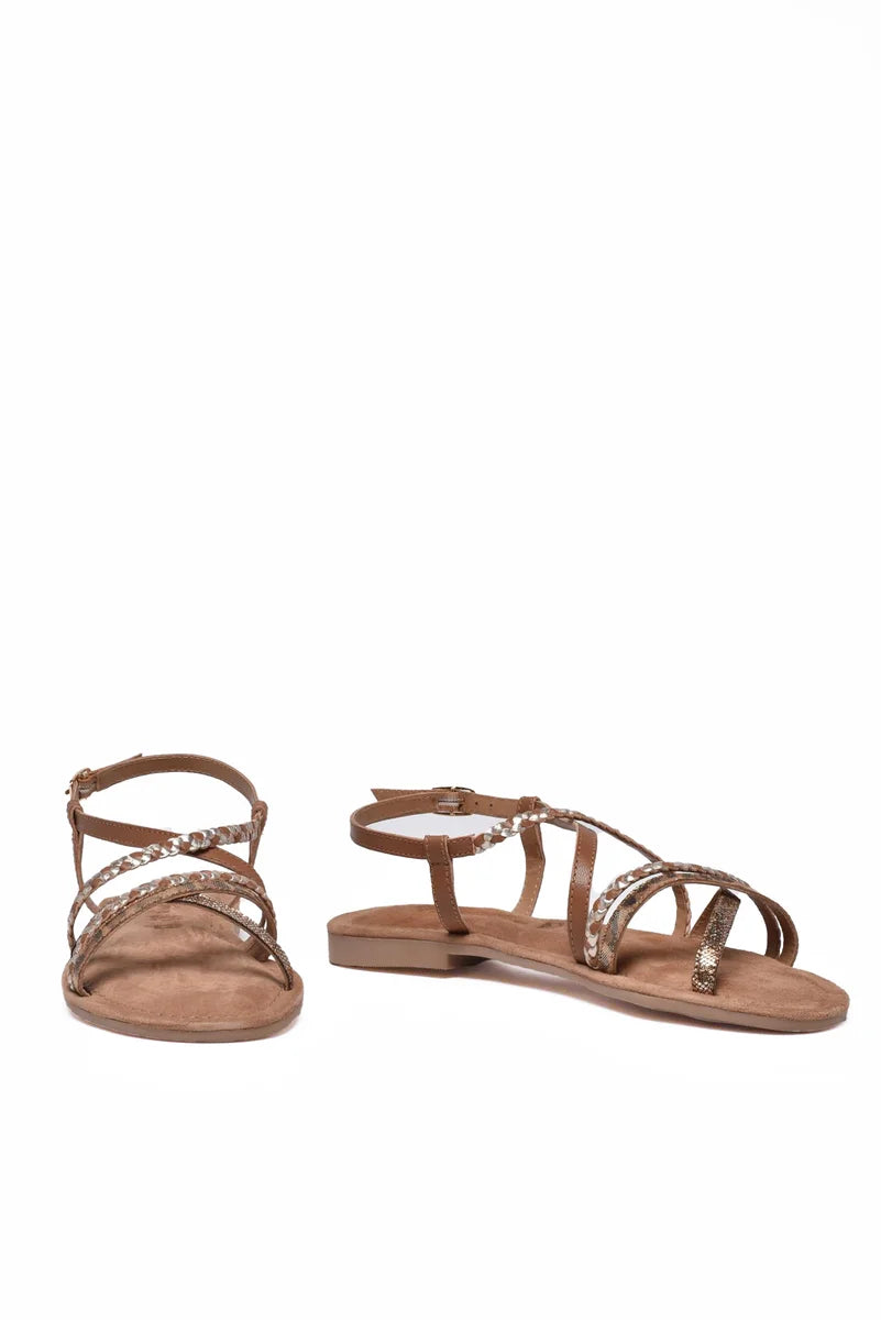 Tamaris Sandalo Flat con Cinturino - Cognac