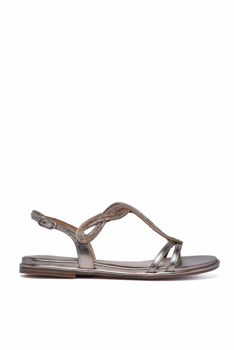 Tamaris Sandalo Flat con Cinturino - Bronzo