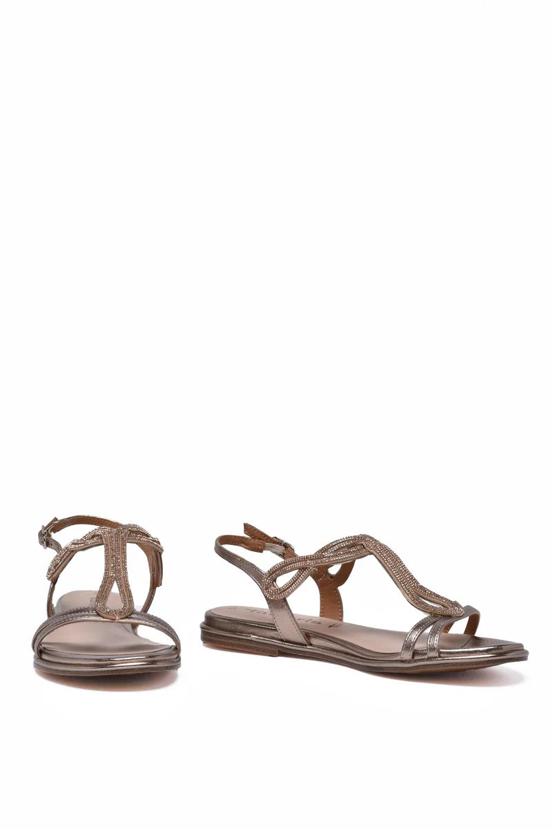 Tamaris Sandalo Flat con Cinturino - Bronzo