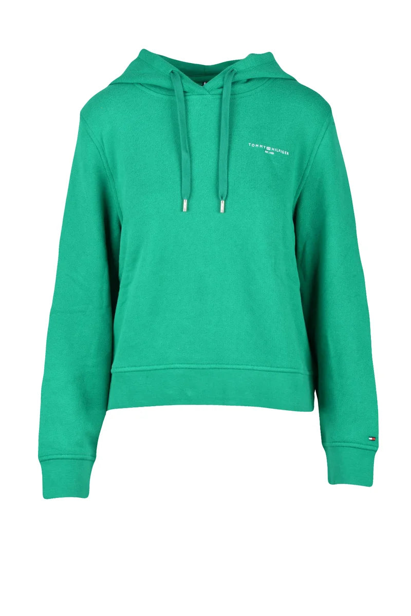 Tommy Hilfiger Felpa Corta Cappuccio - Verde