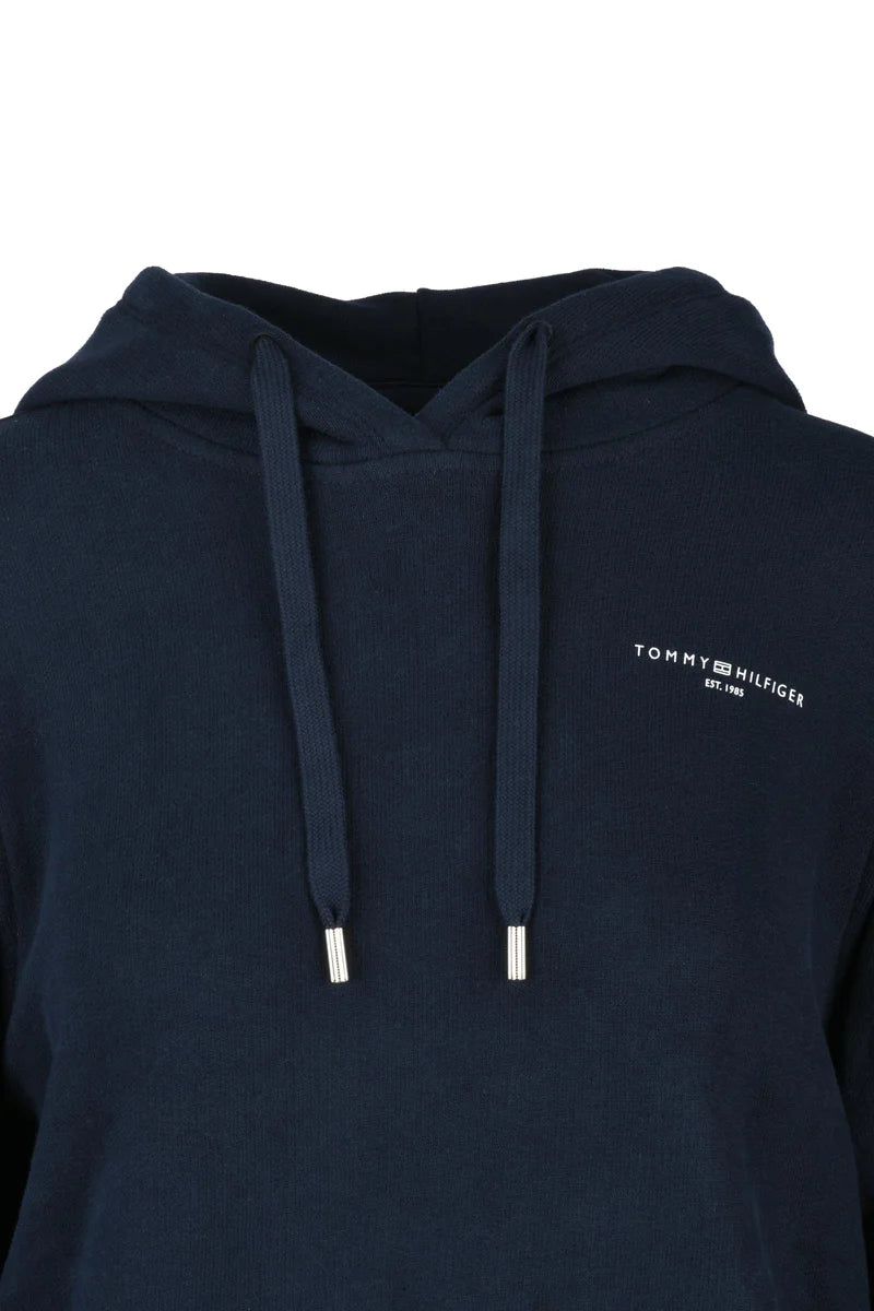 Tommy Hilfiger Felpa Corta Cappuccio - Blu Notte