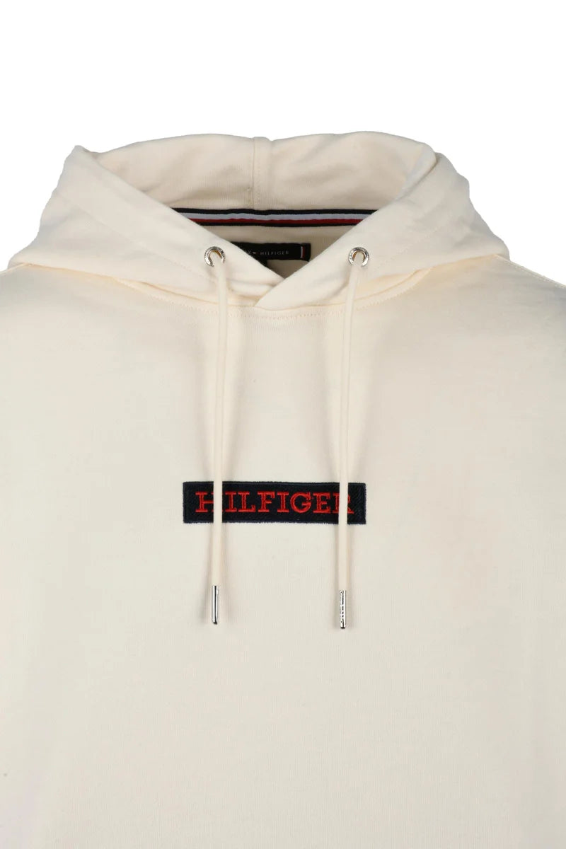 Tommy Hilfiger Felpa con Cappuccio - Cream
