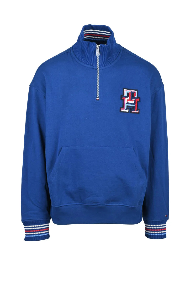 Tommy Hilfiger Felpa Collo Zip - Royal Blue