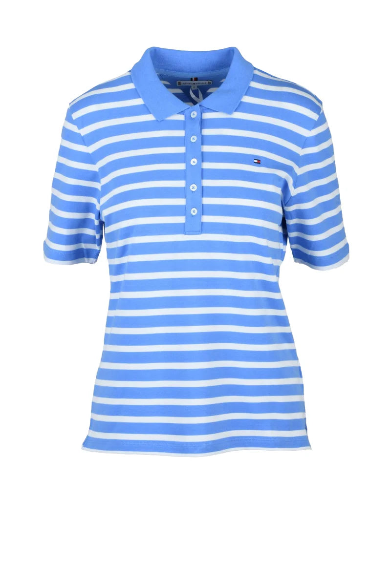 Tommy Hilfiger Polo Donna - Bianco/Celeste