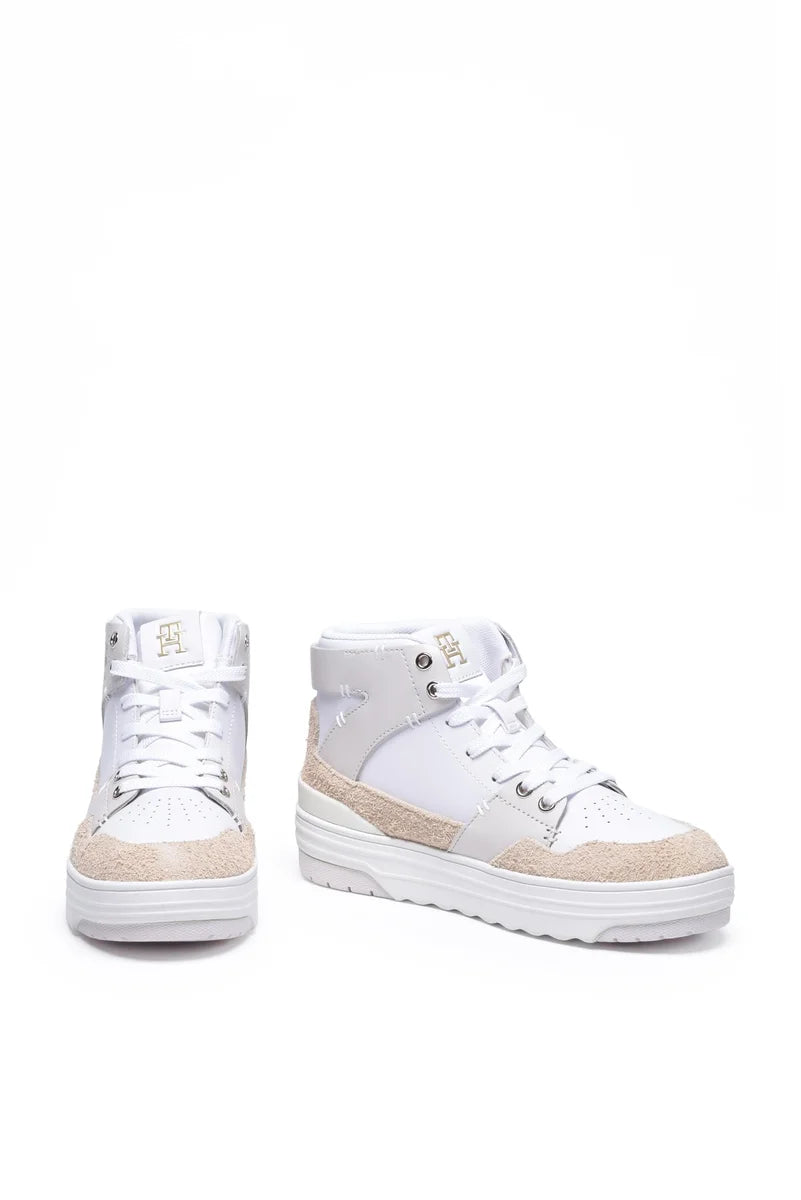 Tommy Hilfiger Premium Basket Sneakers Donna - Bianco/Beige