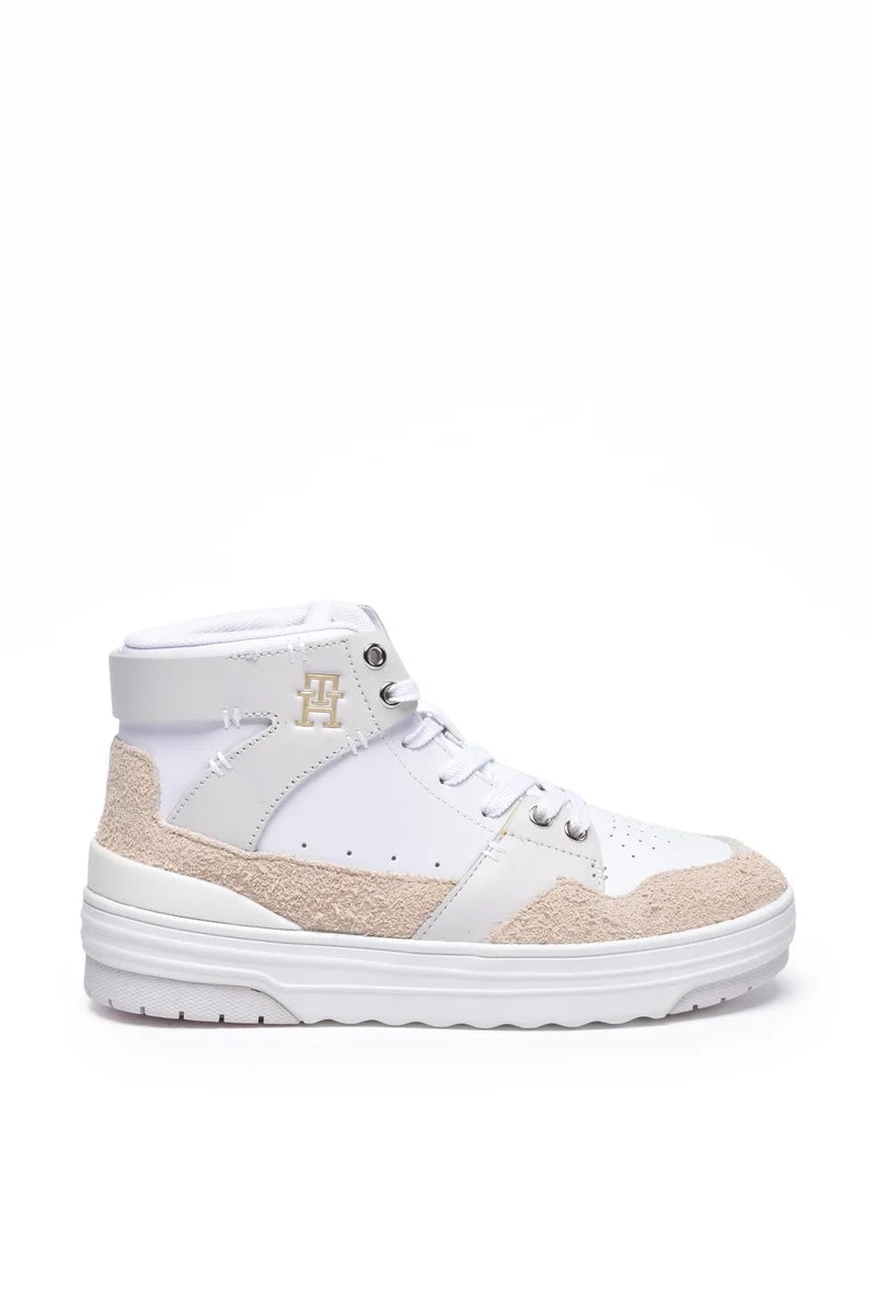Tommy Hilfiger Premium Basket Sneakers Donna - Bianco/Beige