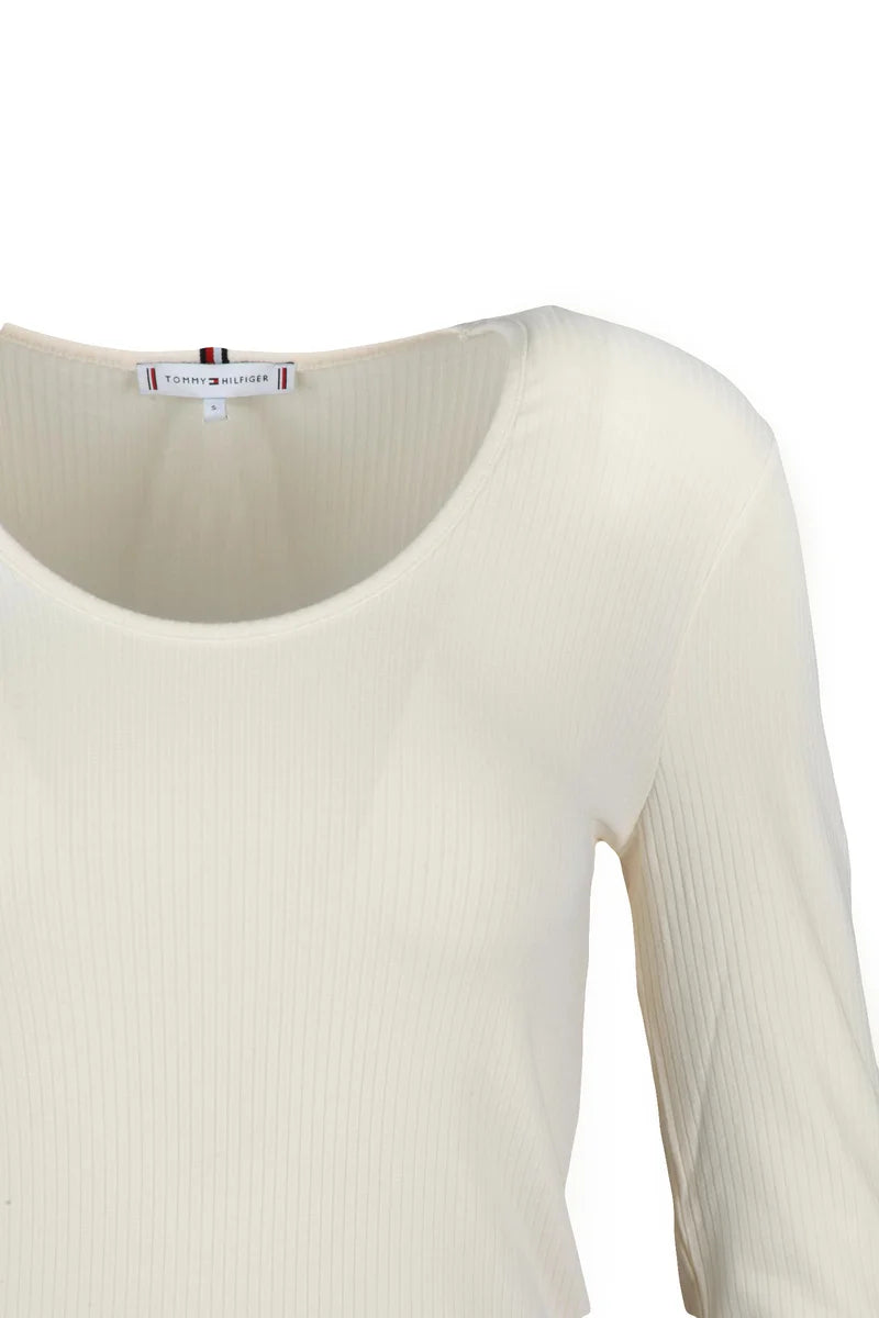 Tommy Hilfiger T-shirt Viscosa Stretch - Cream