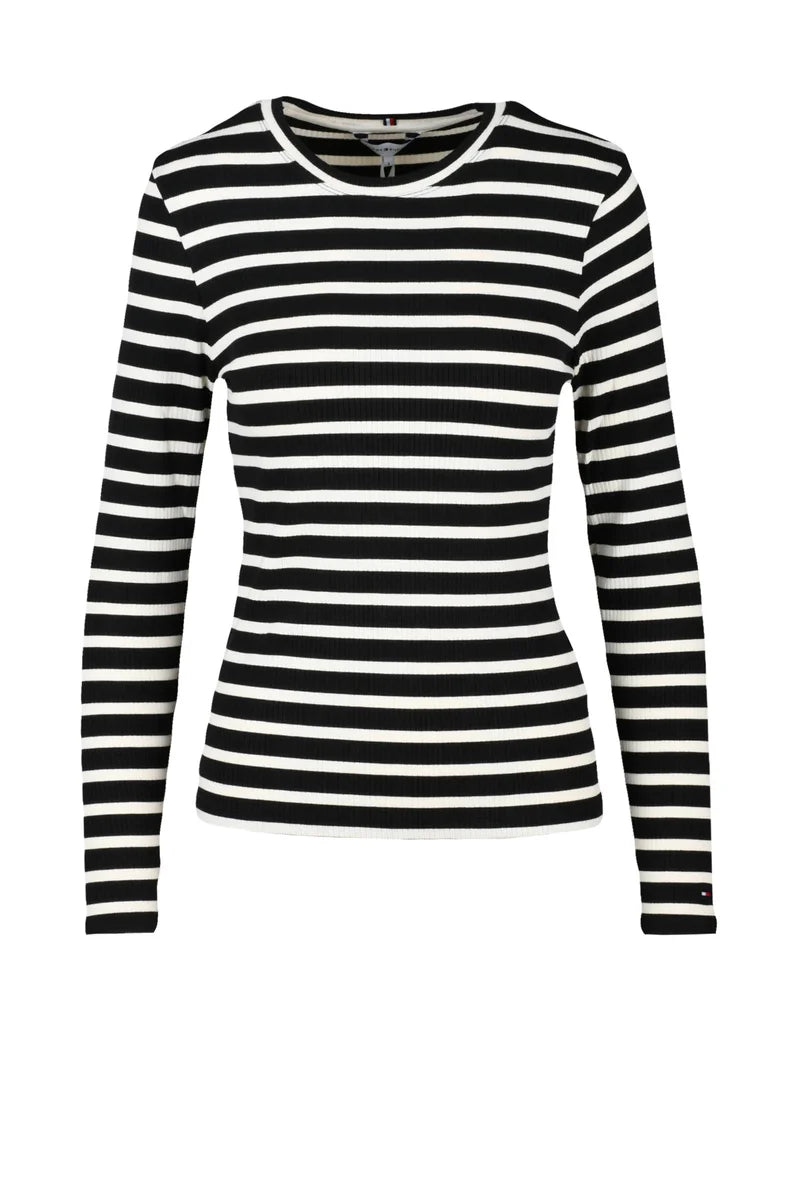 Tommy Hilfiger T-shirt Viscosa Stretch - Cream/Black