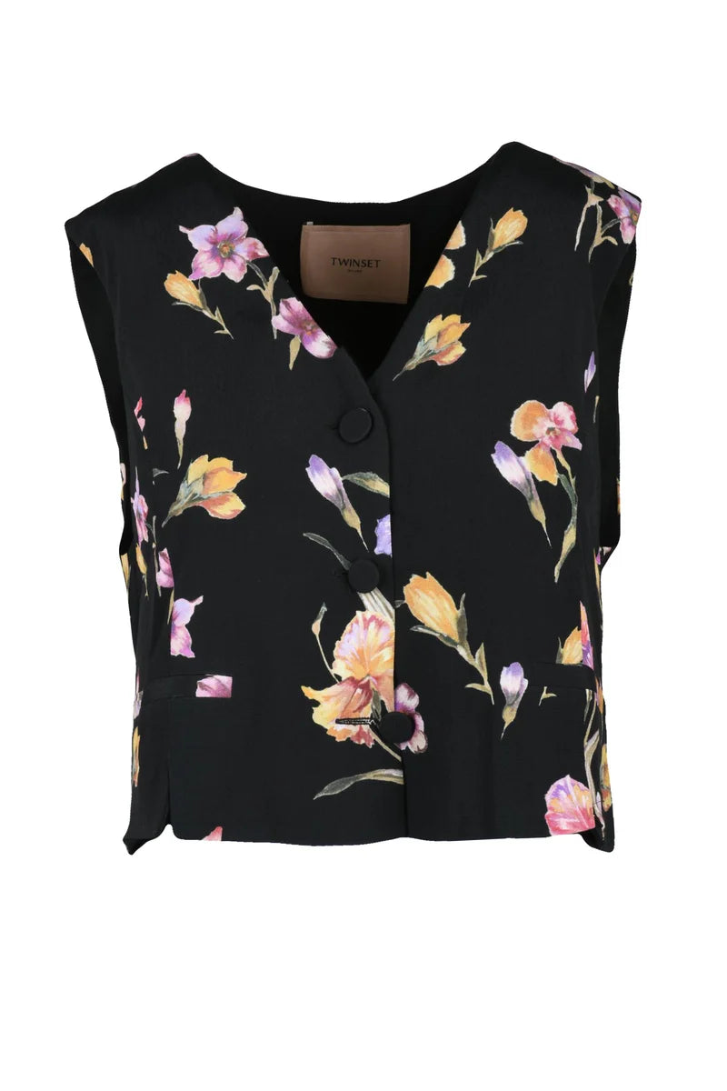 Twinset Viscose Vest - Black