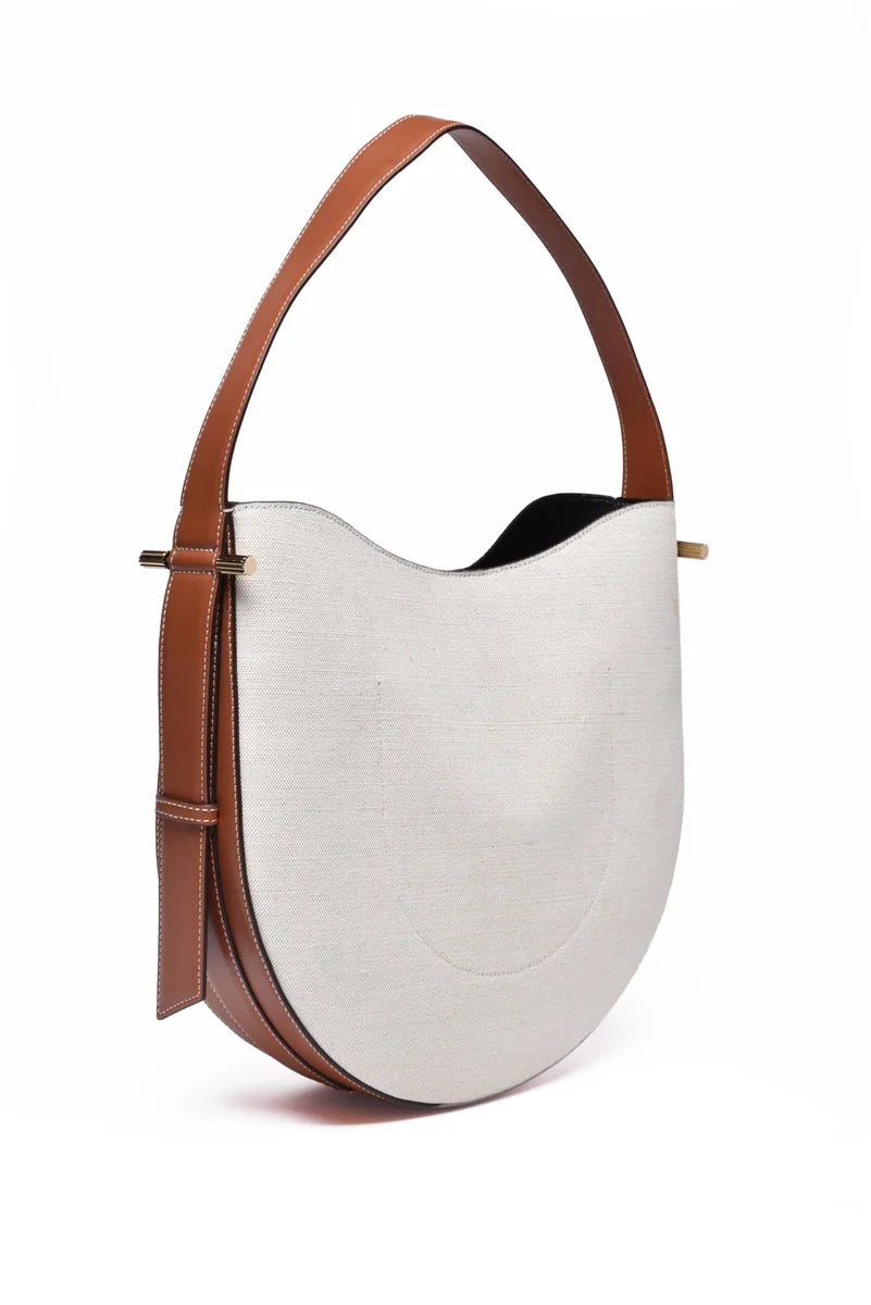 Victoria Beckham Borsa a Spalla Misto Fibre Pelle - Beige/Brown