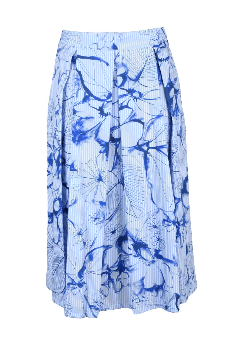 Vicario Cinque Gonna Cotone - Sky Blue/White