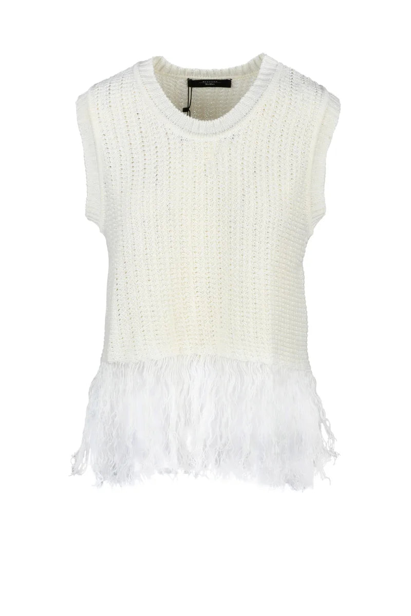 Weekend Max Mara Gilet in Lino - Bianco