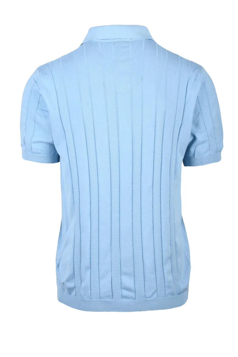 Wool & Co Polo in Maglia - Celeste