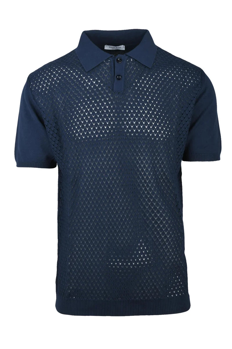 Wool & Co Polo in Maglia - Blu