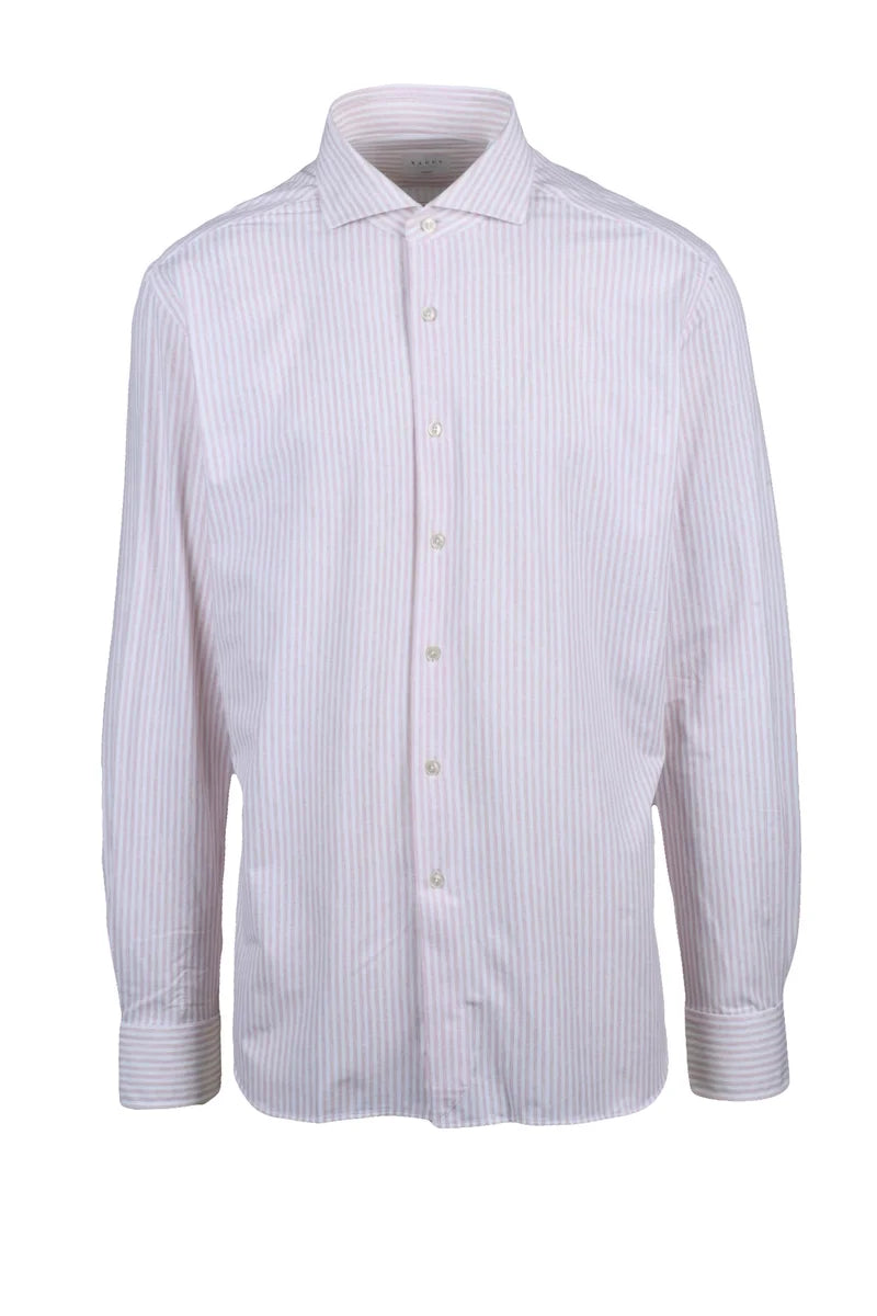 Xacus Camicia Stretch - Bianco/Rosa