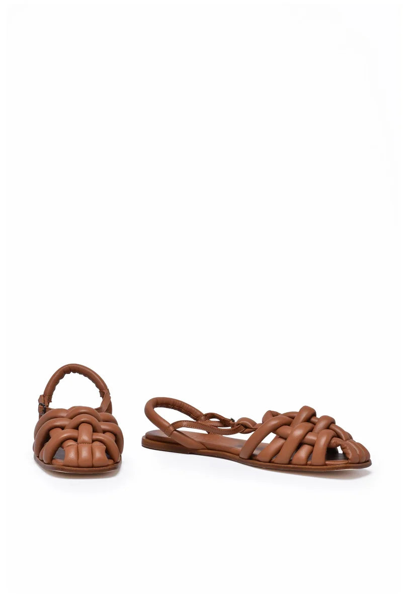 Hereu Sandali Flat in Pelle - Marrone