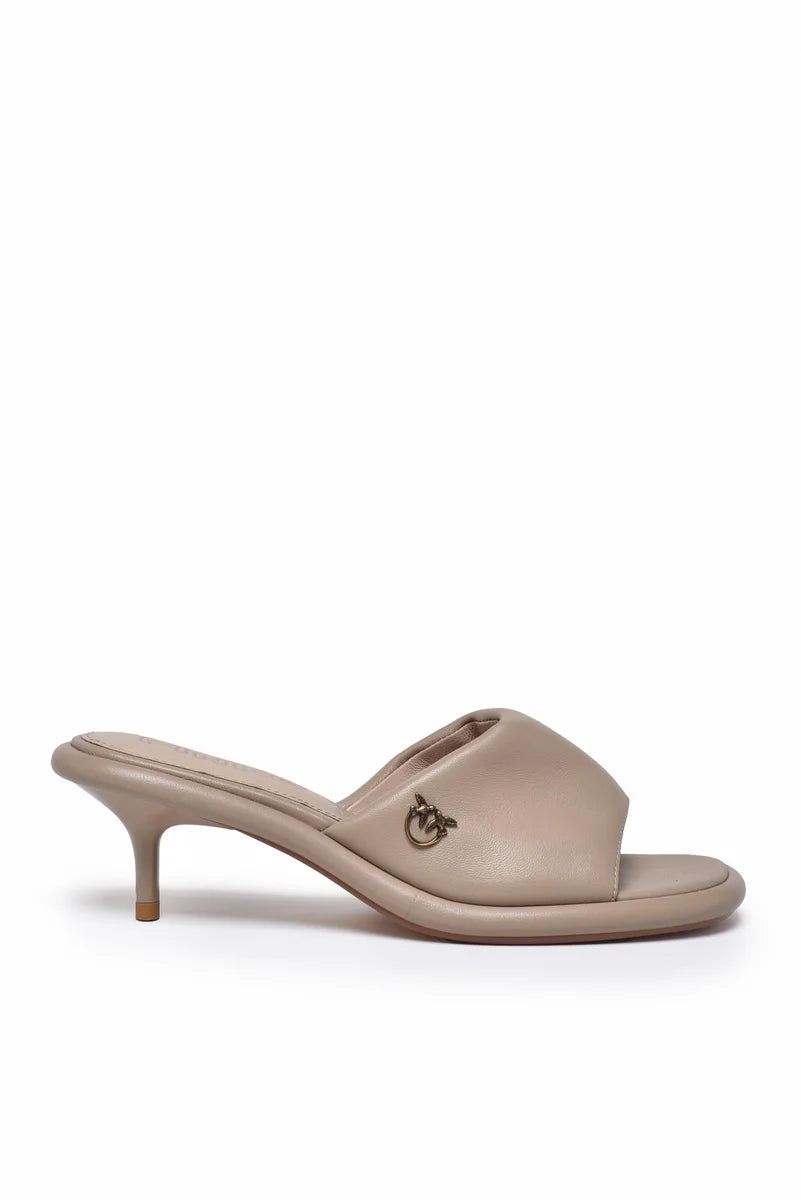 Pinko Sandalo Mules Pelle - Beige