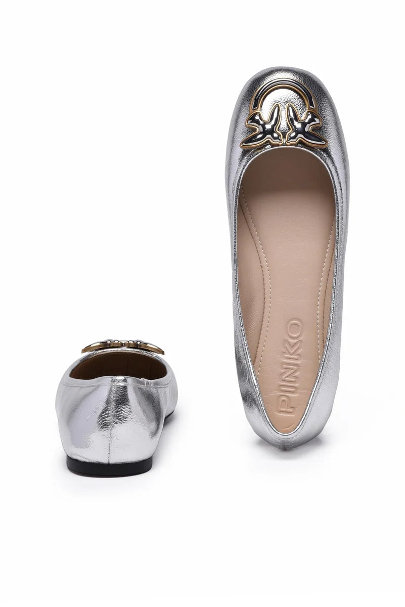 Pinko Leather Ballet Flats - Gold