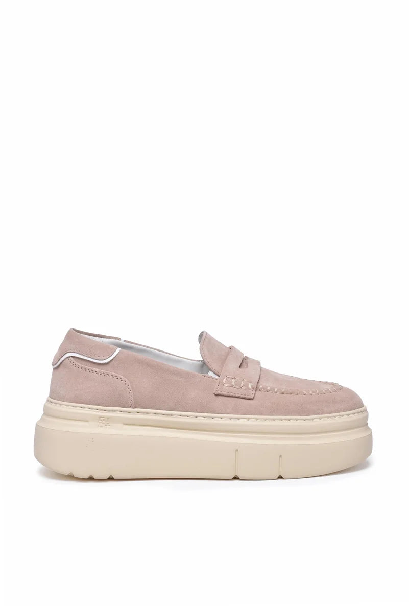 Gio + Mocassino Zeppa Suede - Rosa