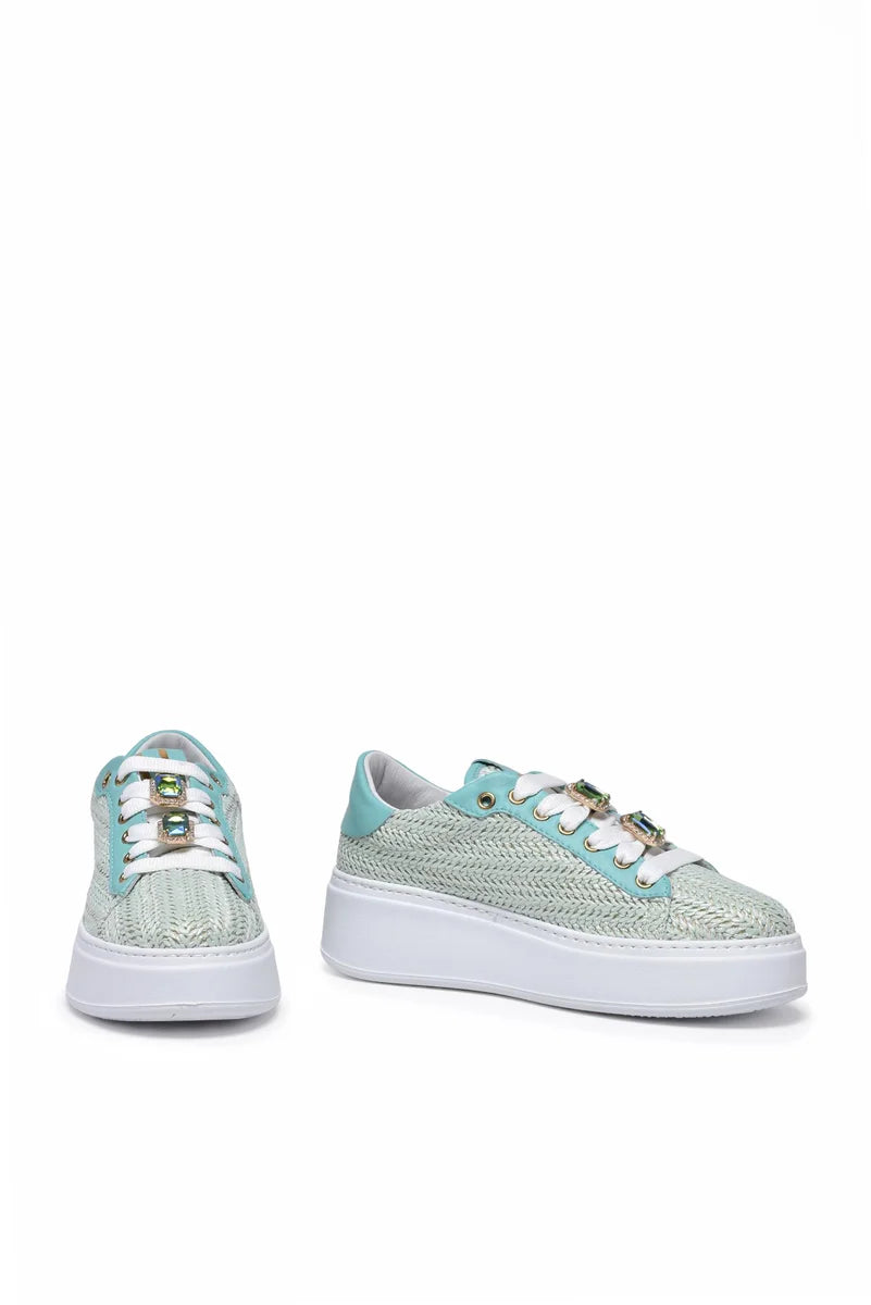 Gio + Sneakers Zeppa - Acquamarina