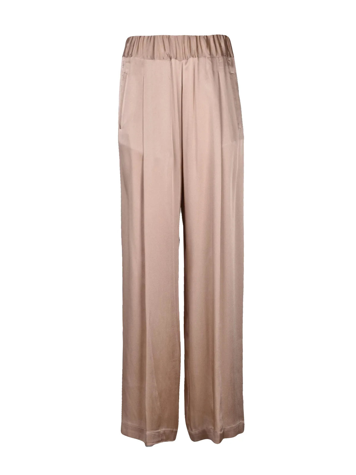 Semicouture Pantalone Palazzo Acetato Seta - Beige
