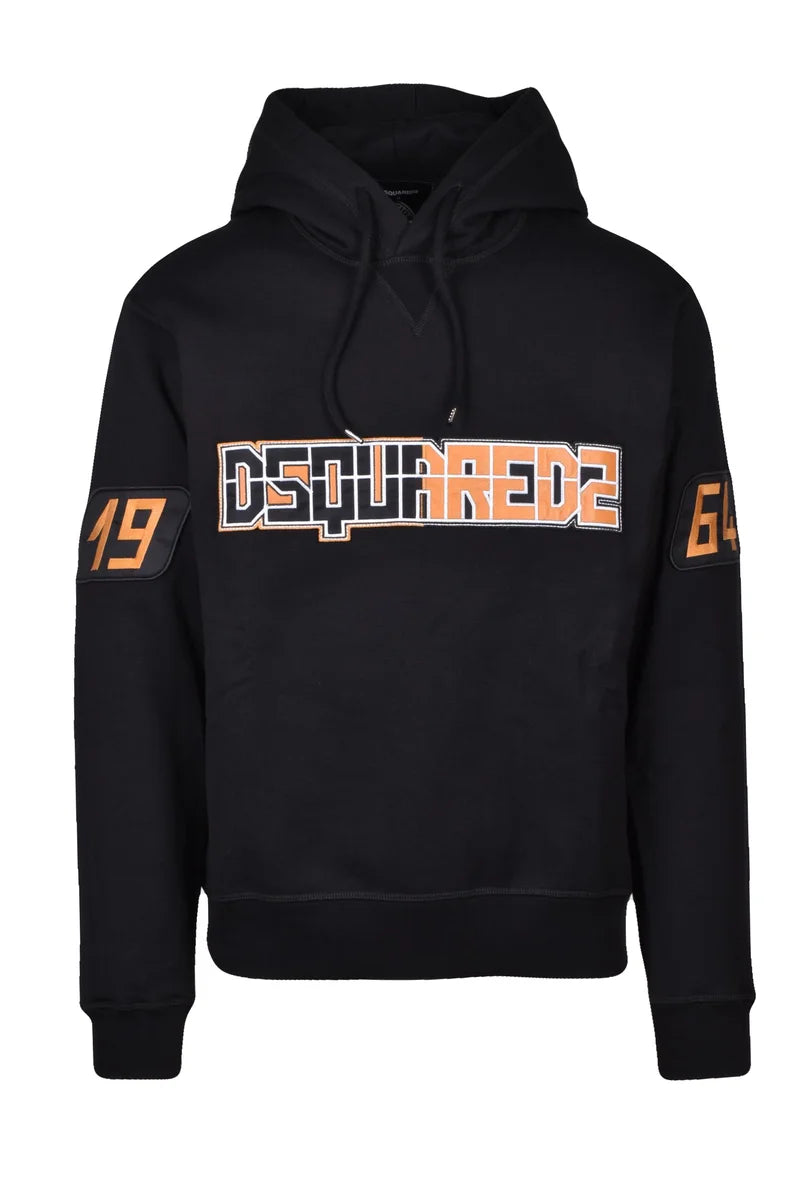 Dsquared2 Felpa con Cappuccio in Cotone - Nero