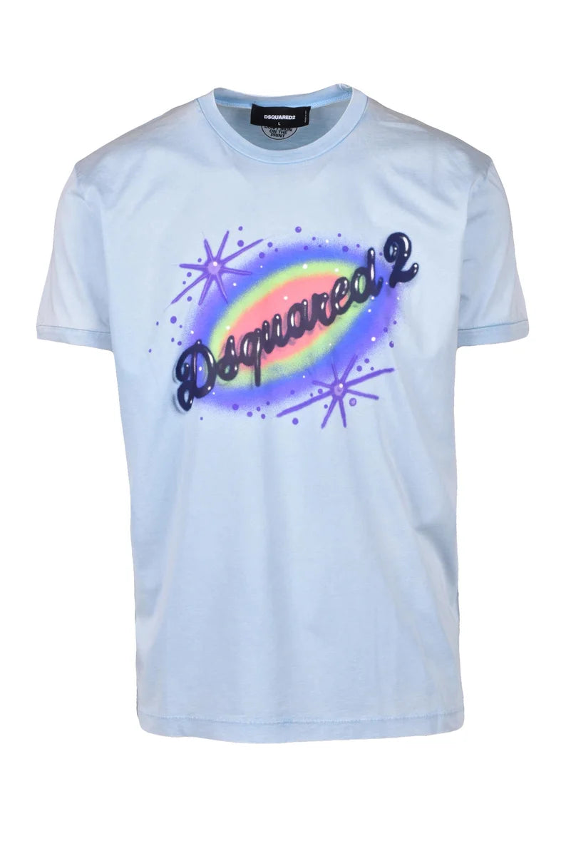 Dsquared2 T-shirt Cotone - Celeste