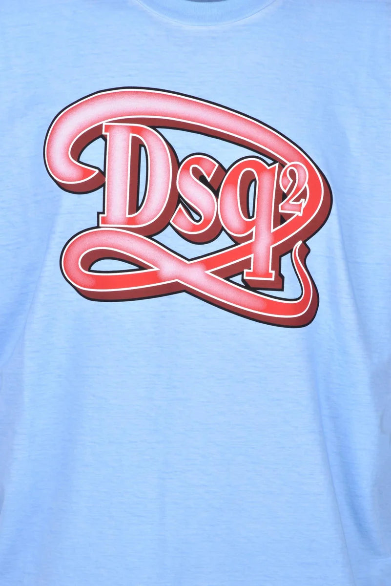 Dsquared2 T-shirt in Cotone - Celeste