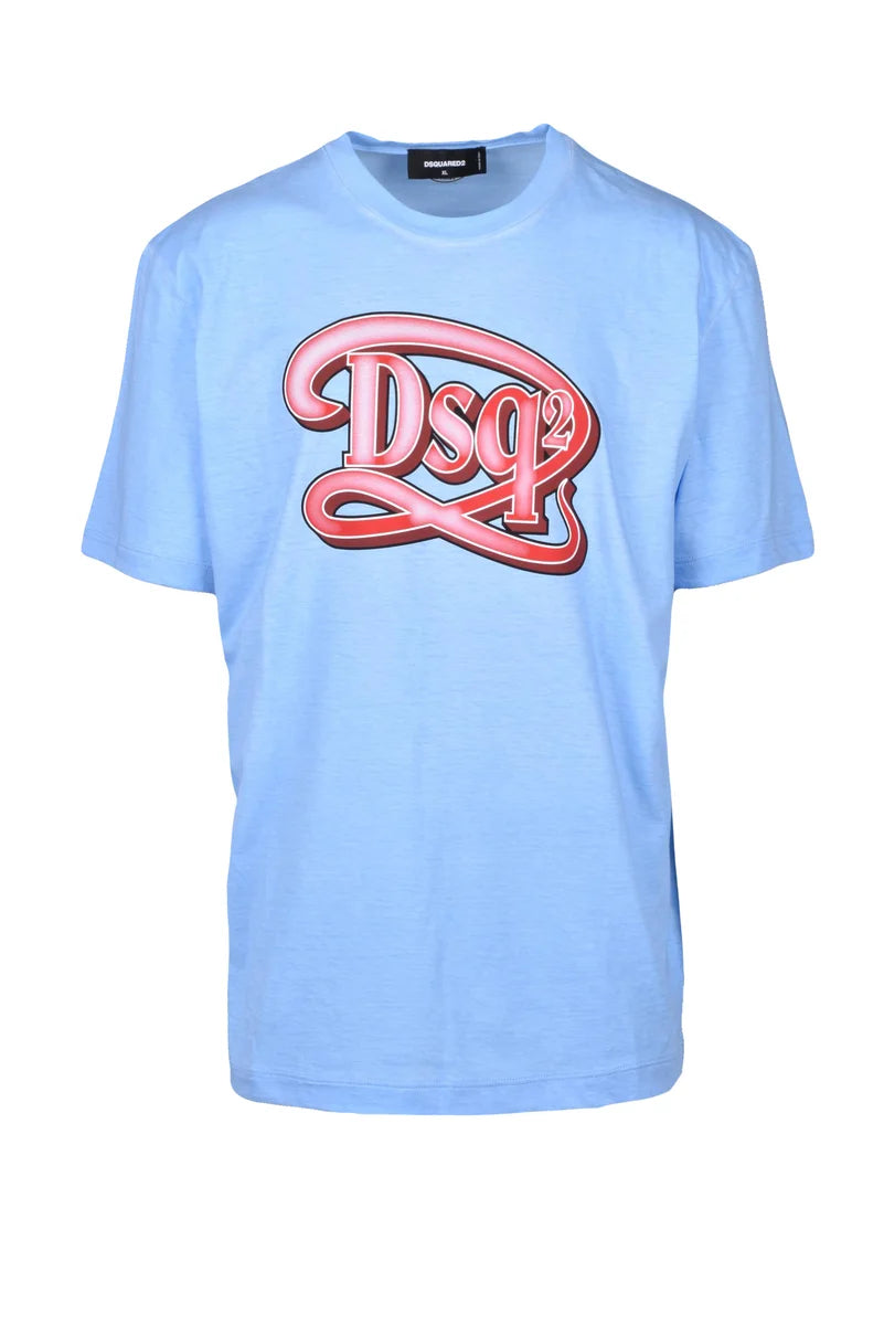 Dsquared2 T-shirt in Cotone - Celeste
