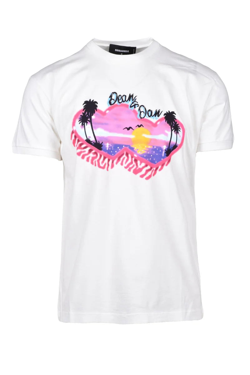 Dsquared2 T-shirt Cotone Bianca Uomo