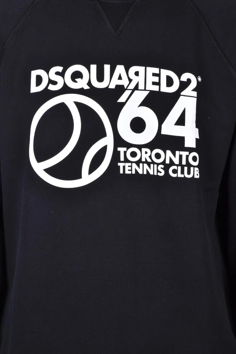 Dsquared2 Felpa Girocollo Cotone - Nero