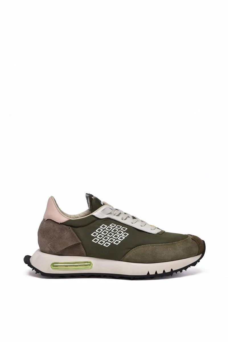 Be Positive Sneakers Pelle/Poliestere Verde Militare
