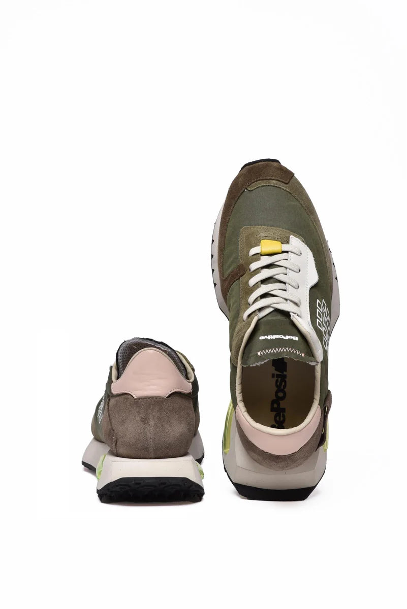Be Positive Sneakers Pelle/Poliestere Verde Militare