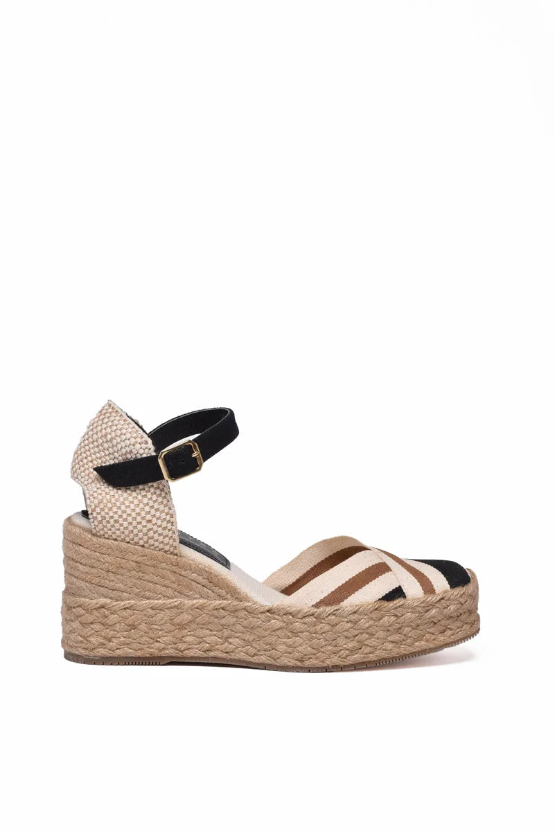 Palomitas By P.barcelo Espadrillas Zeppa - Beige/Nero