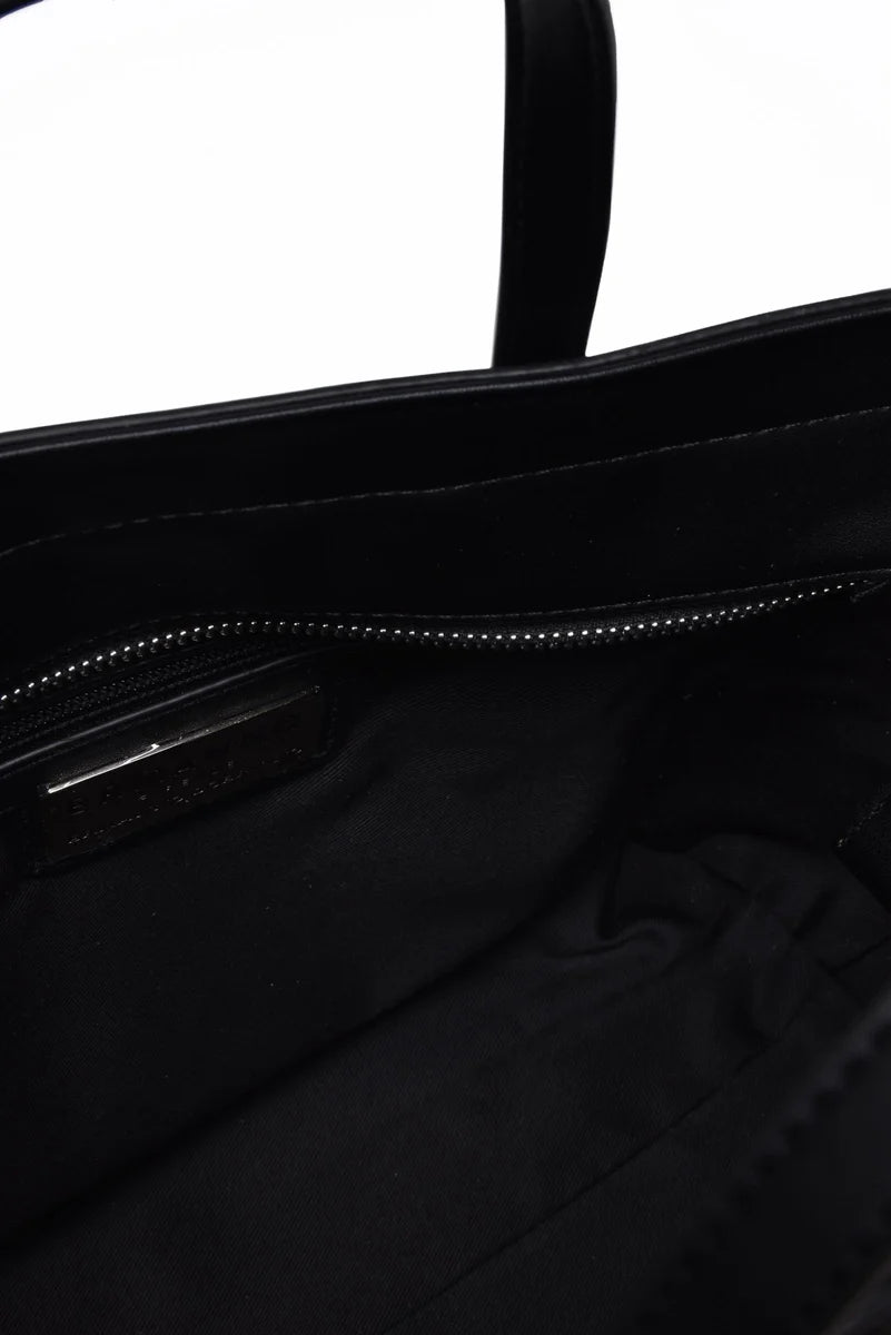 Ermanno Firenze Tote Terra Straw Borsa a Mano - Nero