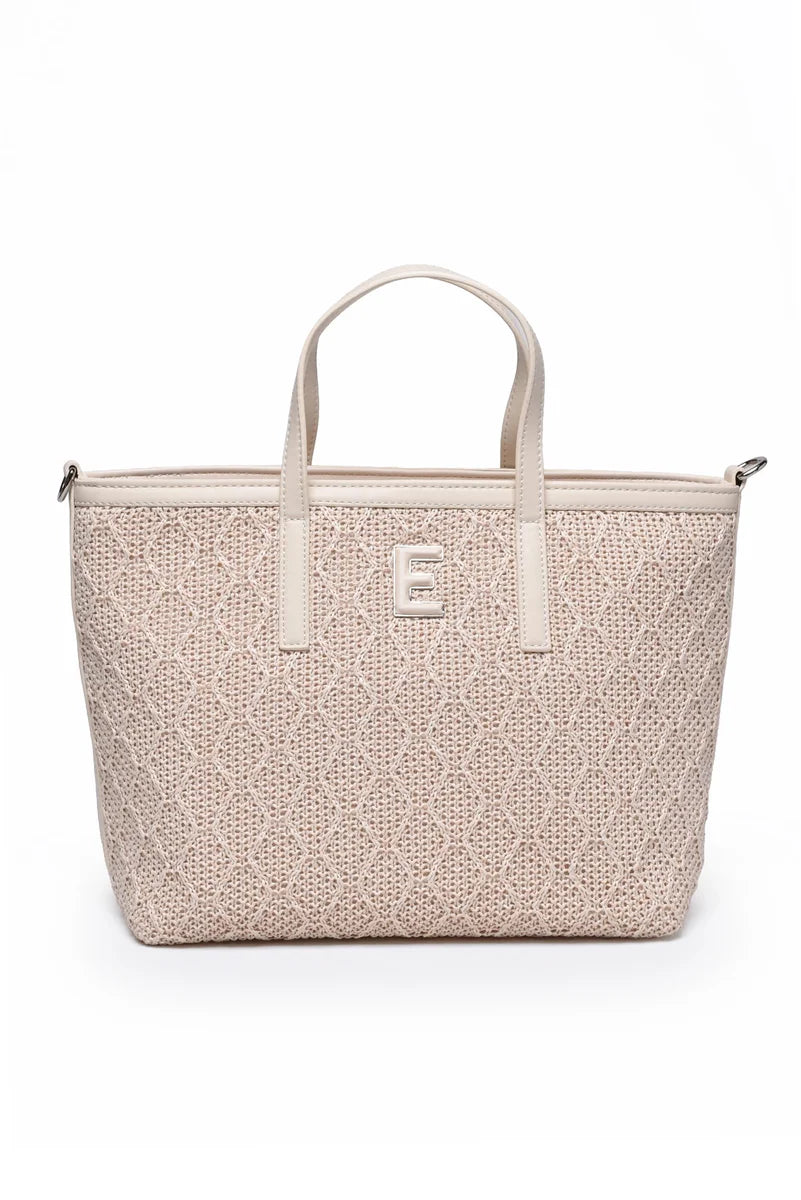 Ermanno Firenze Tote Terra Straw - Bianco