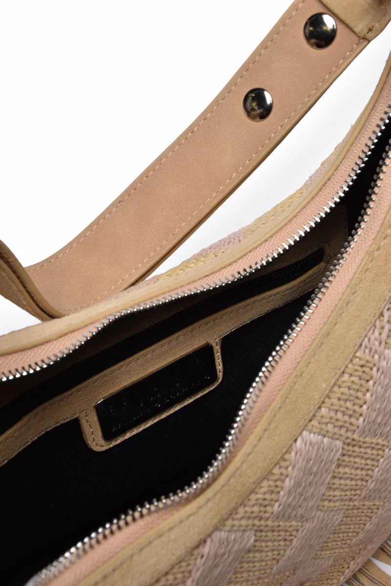 Ermanno Firenze Hobo Terra Straw Fringes - Beige