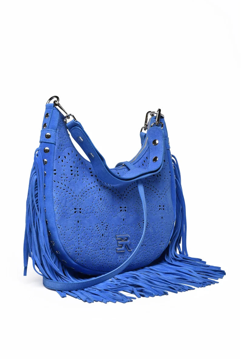 Ermanno Firenze Borsa a Spalla Hobo Terra Canvas - Blu