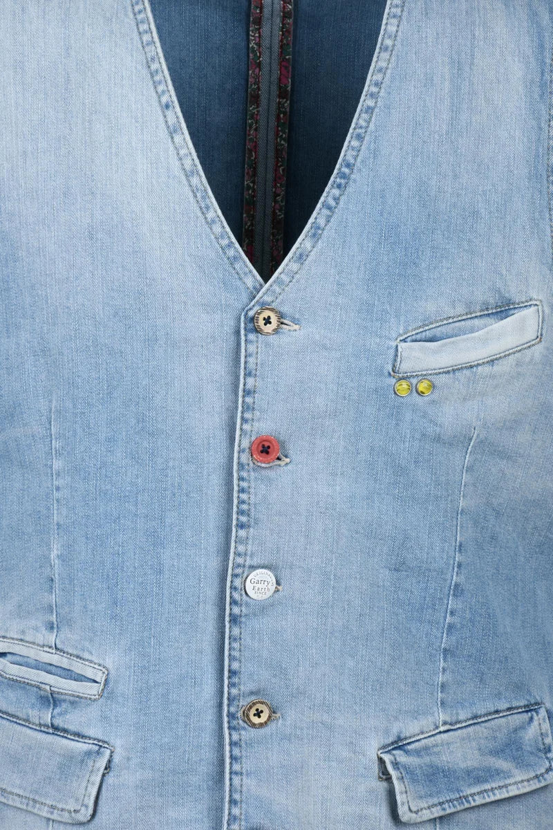 Garry S Earth Gilet Denim Stretch - Denim