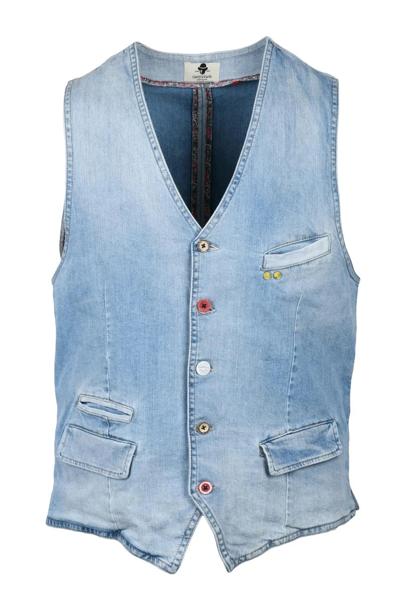Garry S Earth Gilet Denim Stretch - Denim