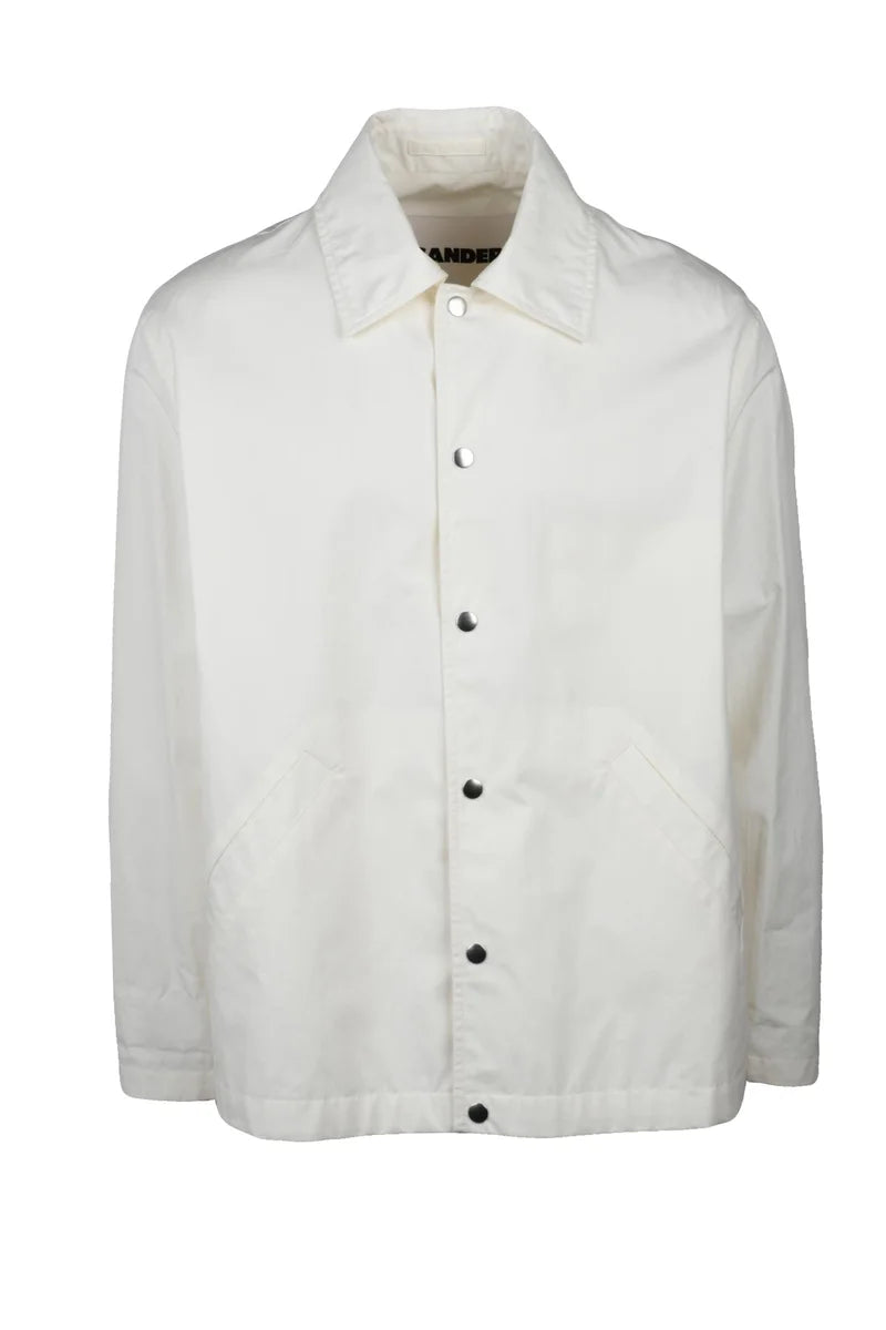 Jil Sander Giubbottino Poplin Cotone - Bianco
