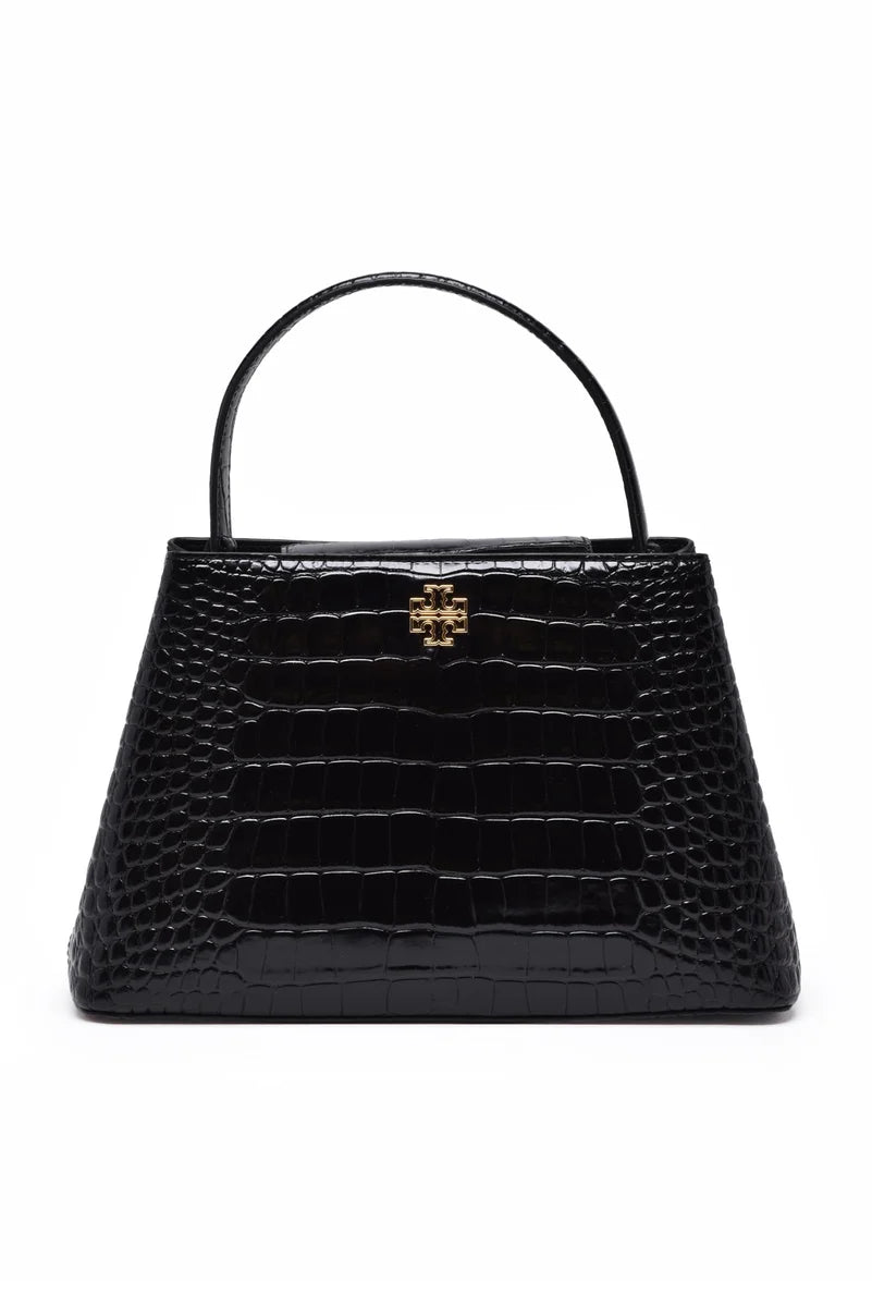 Tory Burch Britten Embossed Handbag - Black