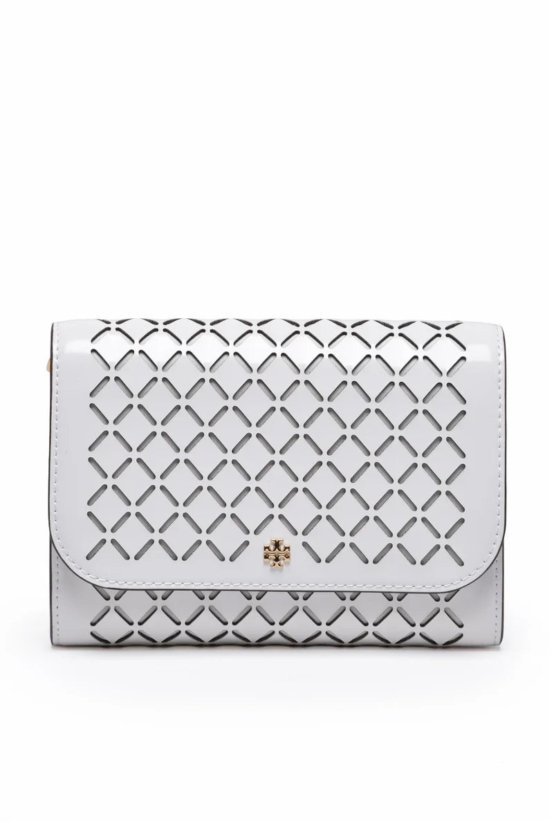 Tory Burch Emerson Perforated Tracolla - Bianco