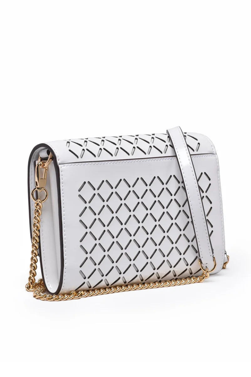 Tory Burch Emerson Perforated Tracolla - Bianco