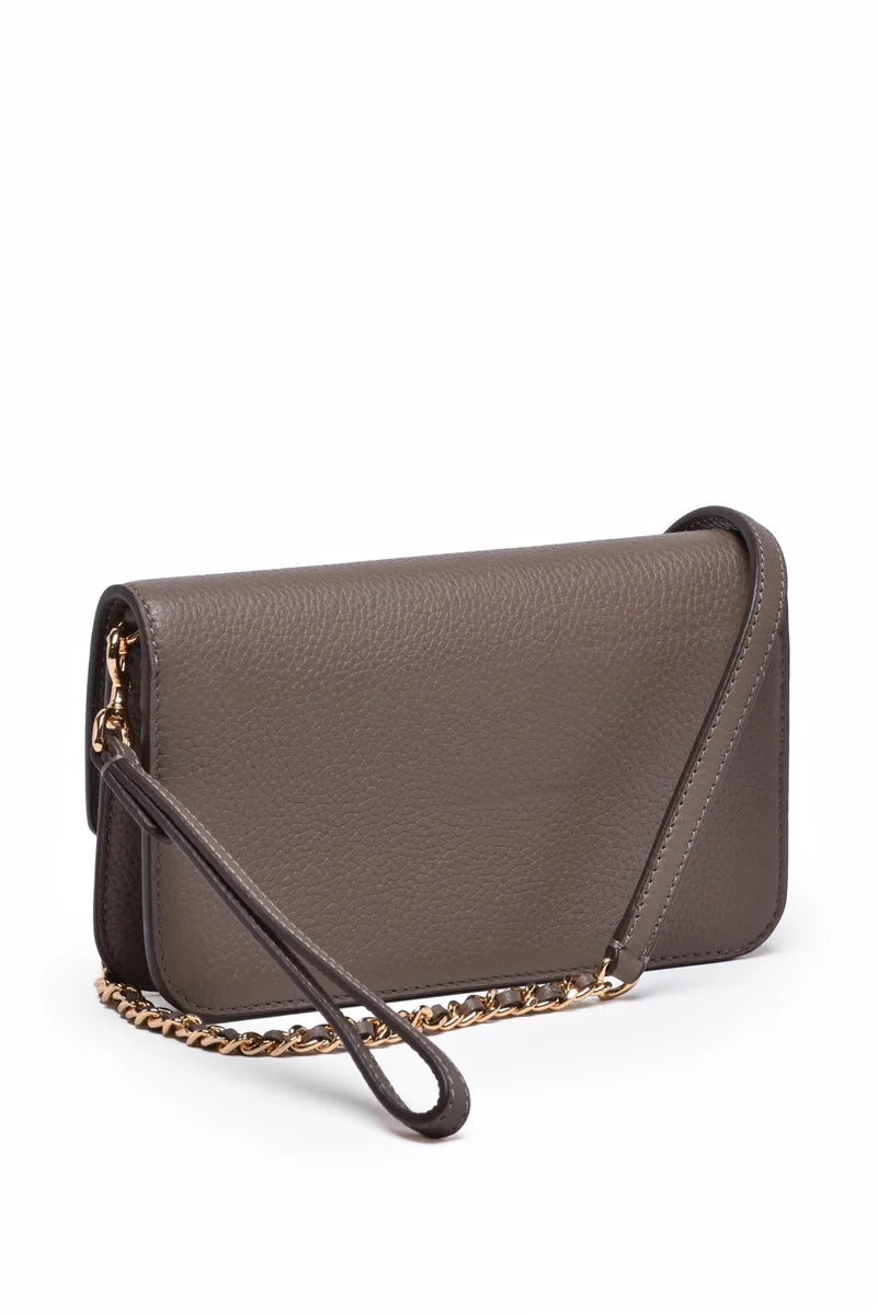 Tory Burch Britten Chain Wallet Tracolla - Grigio