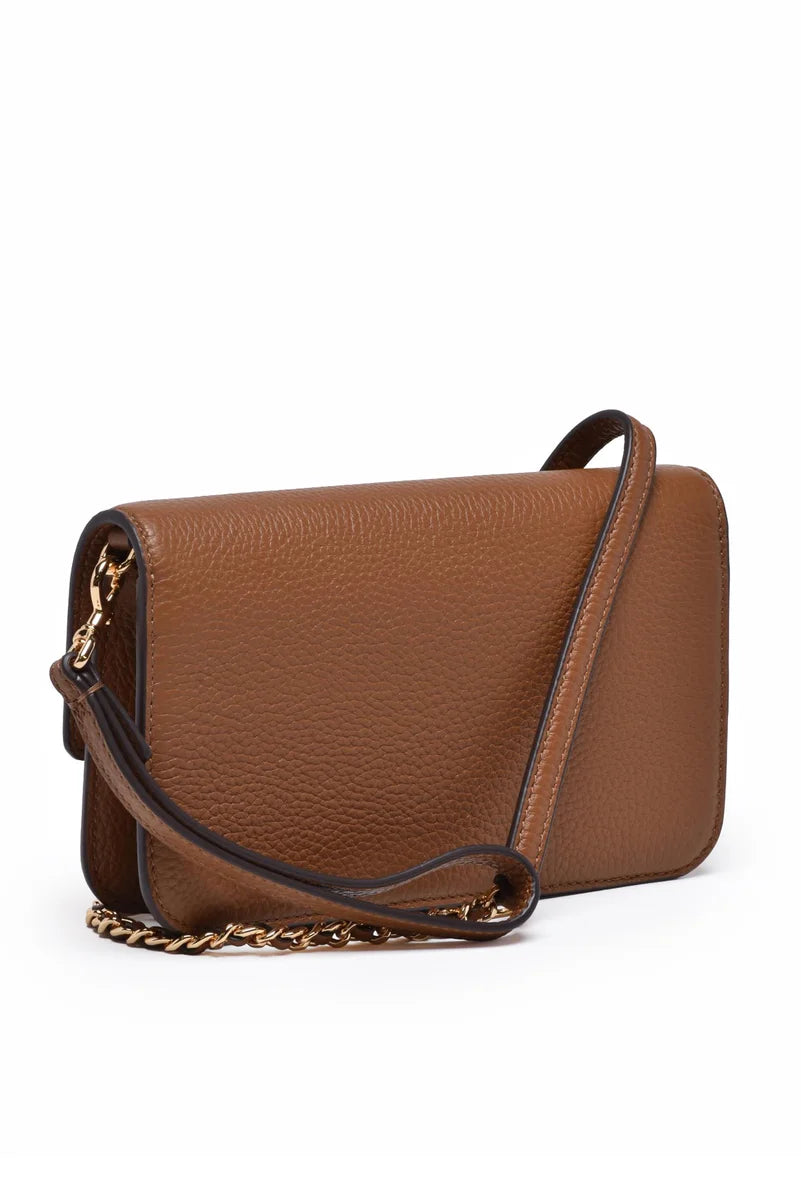 Tory Burch Britten Chain Wallet Tracolla - Marrone