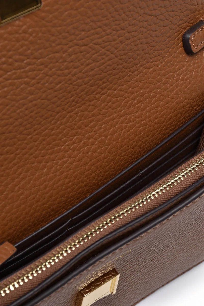 Tory Burch Britten Chain Wallet Tracolla - Marrone