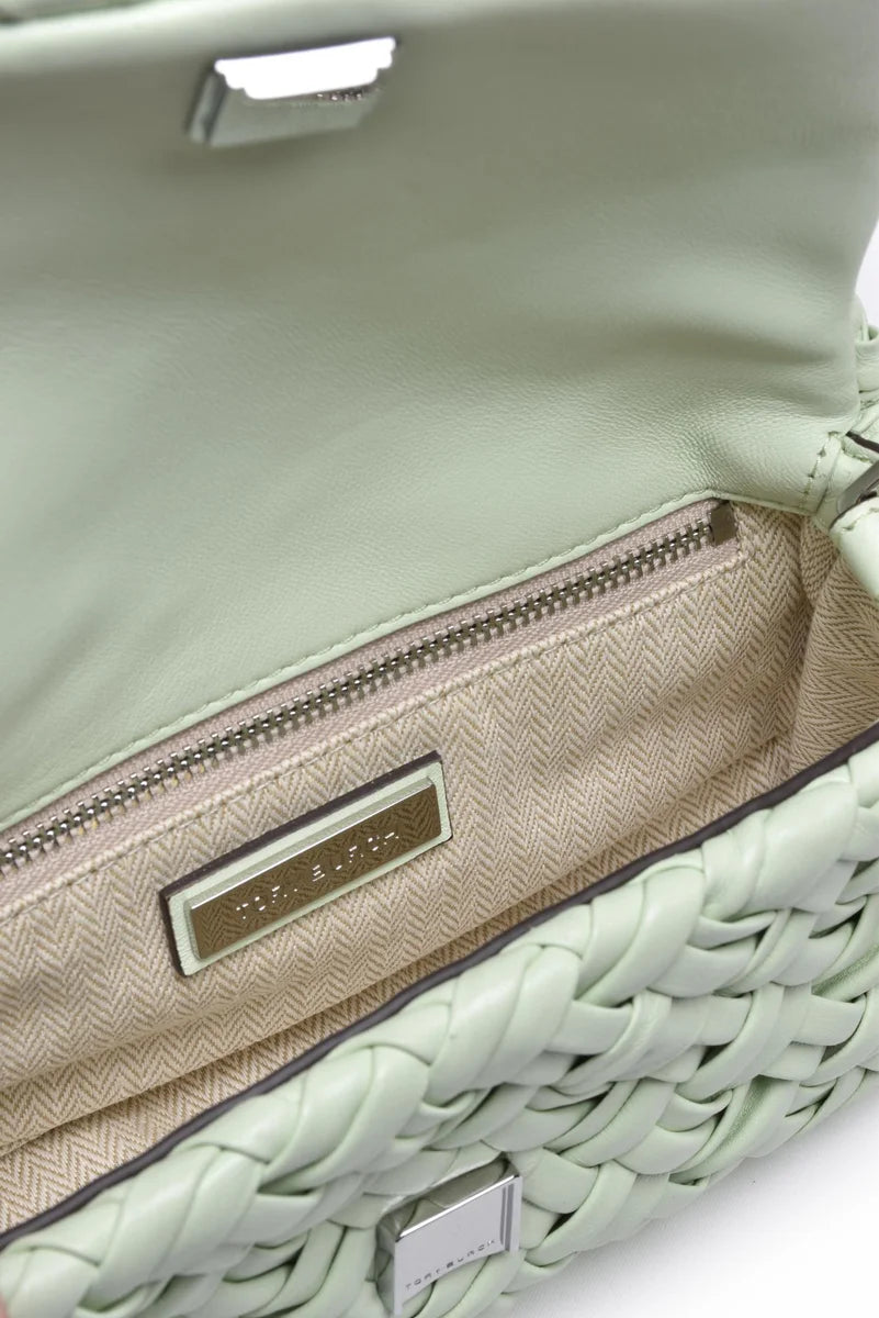 Tory Burch Britten Woven Convertible Tracolla Verde