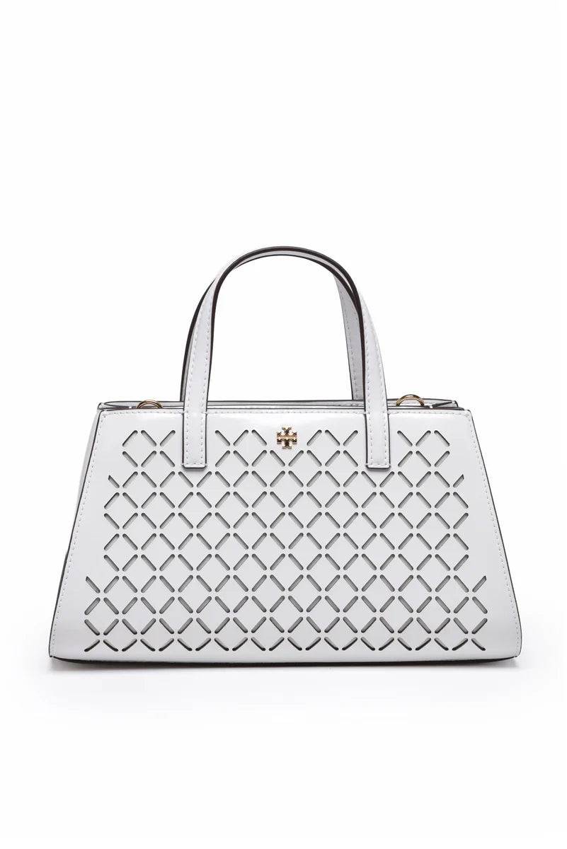 Tory Burch Emerson Perforated Mini Tracolla - Bianco