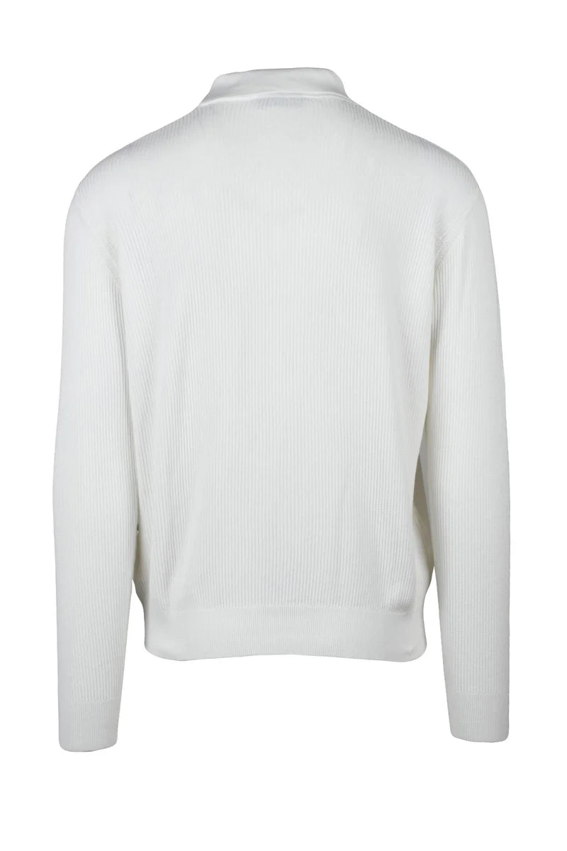 Hamaki-ho Cardigan Girocollo Cotone - Bianco